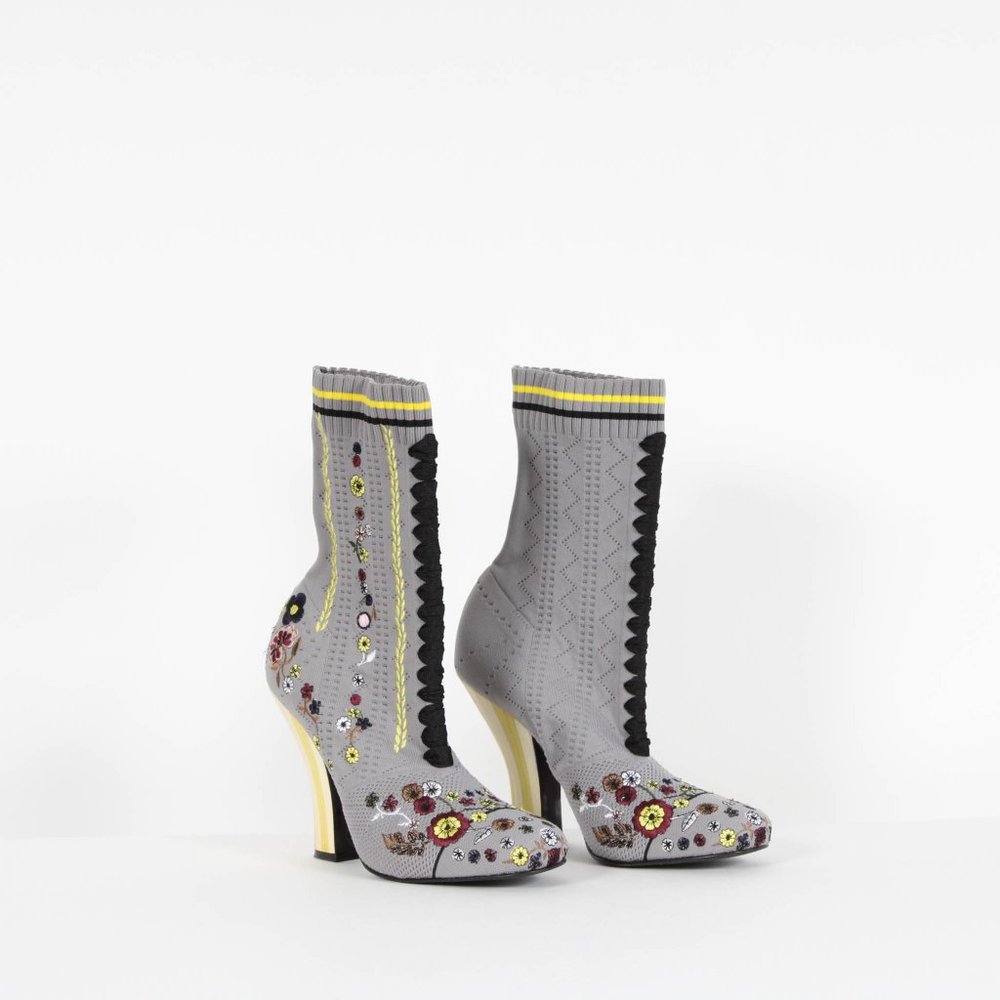 Fendi Floral Sock Booties